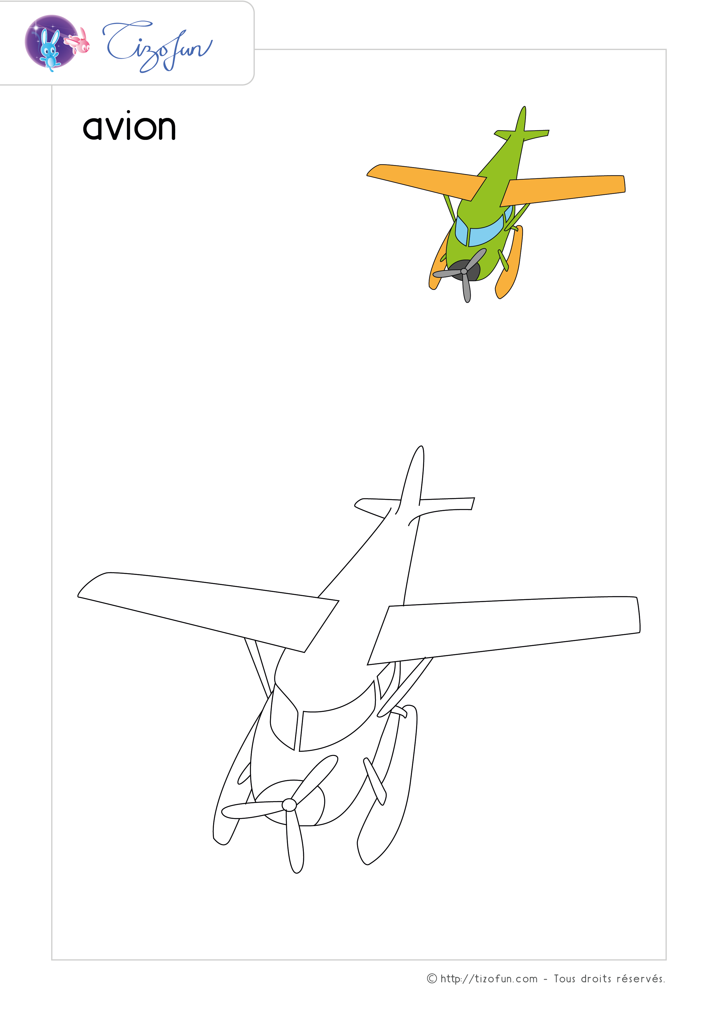 coloriage-transport-dessin-avion
