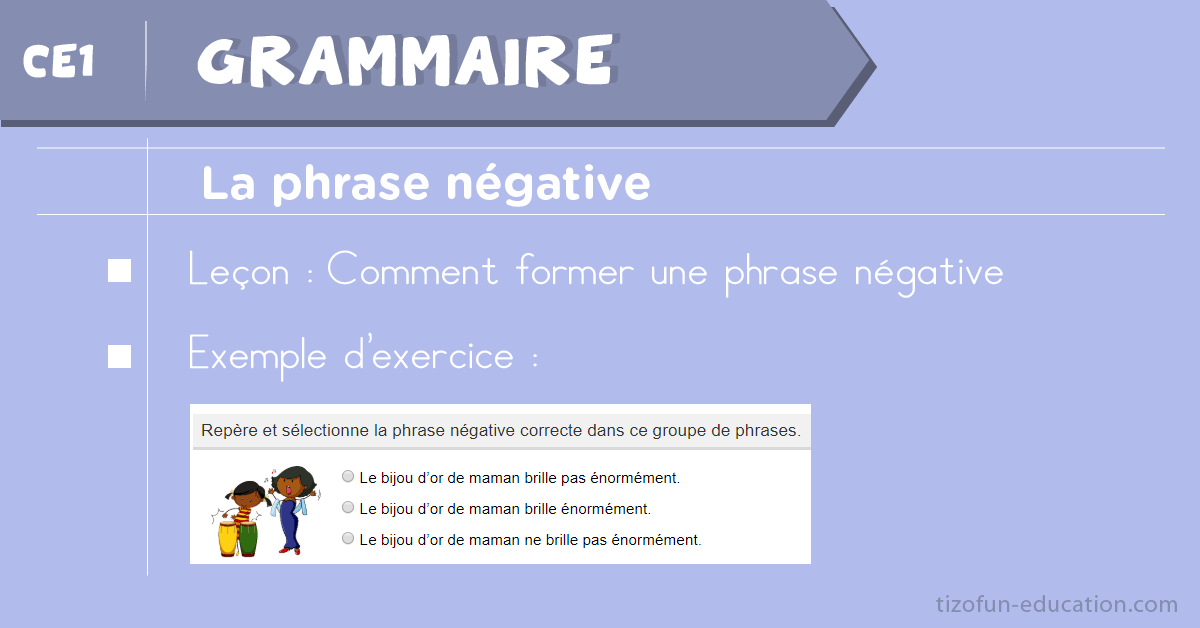 Grammaire - La phrase négative