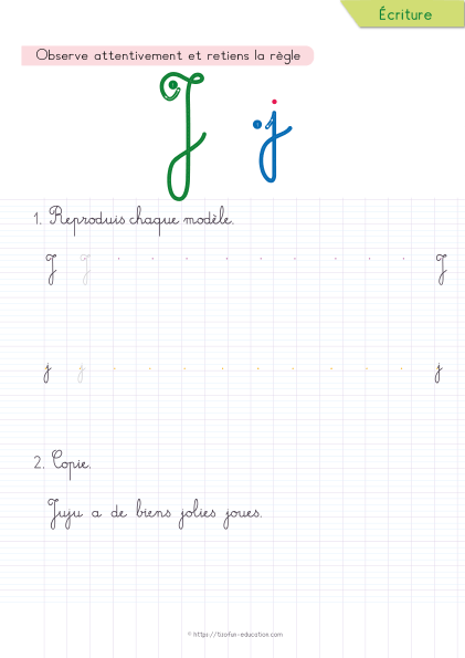 PDF Exercice d'écriture cursive CP CE1