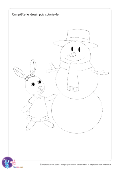 graphisme dessin de noel Lapine et Bonhomme de neige