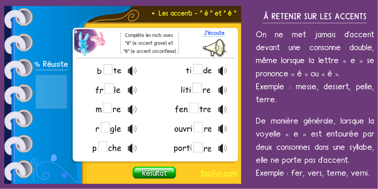 Apprendre le Français Cours & exercices d'orthographe en ligne 