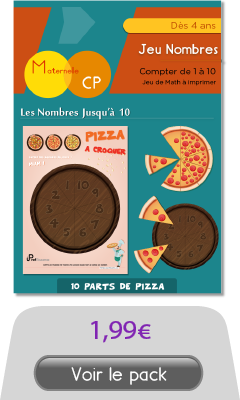 Pizza Math | Dénombrer les quantités de 1 à 10